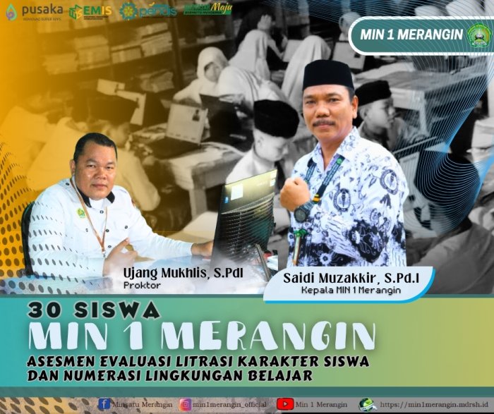 30 Siswa MIN 1 Merangin di Asesmen Untuk Evaluasi Litrasi Karakter Siswa Dan Numerasi Lingkungan Belajar