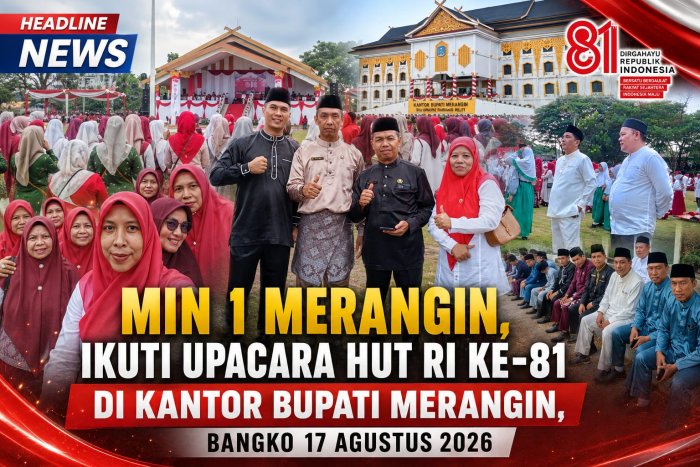 MIN 1 Merangin Khidmat Ikuti Upacara HUT RI Ke-81 di Kantor Bupati Merangin