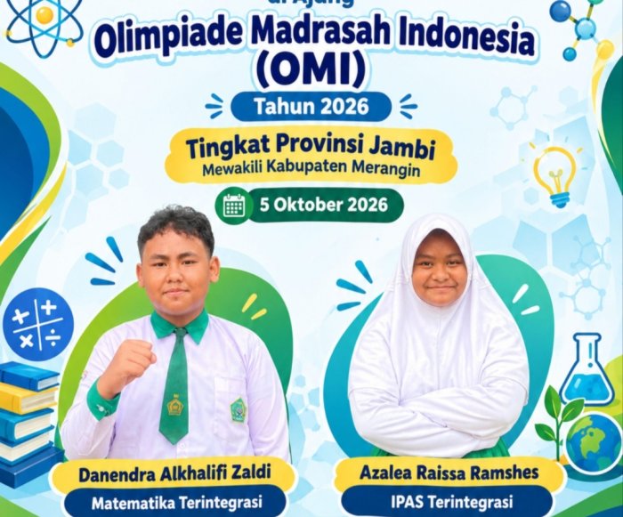 Dua  Siswa MIN 1 Merangin Melaju Ke OMI Tingkat  Provinsi Jambi