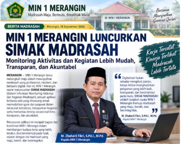 MIN 1 Merangin Melangkah Ke Era Simak Madrasah, Kerja Tercatat, Kinerja Terlihat. MIN 1 Merangin Melangkah Ke Era Simak Madrasah, Kerja Tercatat, Kinerja Terlihat.