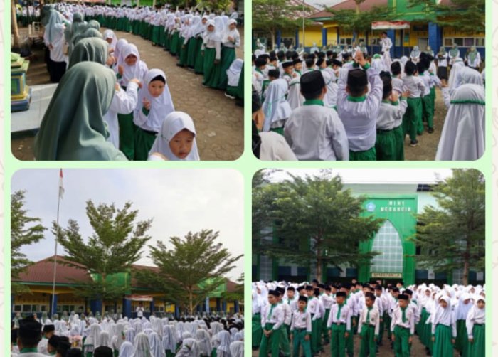 Apel Pagi MIN 1 Merangin Pasca Lebaran, Sekaligus Halal Bil Halal