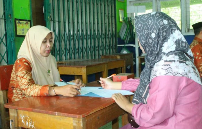 Guru Kelas MIN 1 Merangin, Kompak Buat Soal Ujian.