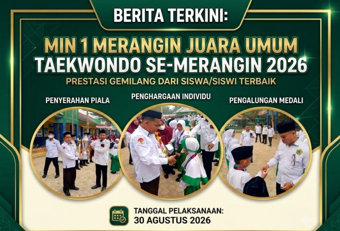 MIN 1 Merangin Raih Juara Umum Kedua Taekwondo Se-Merangin, Kepala Madrasah Apresiasi Prestasi Siswa MIN 1 Merangin Raih Juara Umum Kedua Taekwondo Se-Merangin, Kepala Madrasah Apresiasi Prestasi Siswa