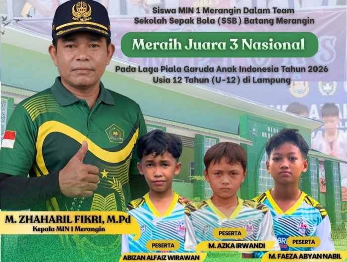 Siswa MIN 1 Merangin Raih Juara 3 Nasional Piala Garuda Anak Indonesia 2026 Siswa MIN 1 Merangin Raih Juara 3 Nasional Piala Garuda Anak Indonesia 2026