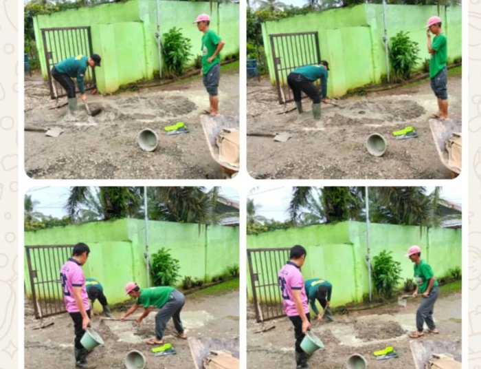 Tanpa Tunggu Proyek, Pegawai MIN 1 Merangin Gotong Royong Tambal Jalan Demi Keamanan Siswa