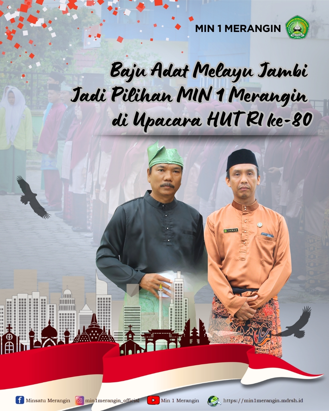 Baju Adat Melayu Jambi Jadi Pilihan MIN 1 Merangin dalam Upacara HUT RI ke-80 