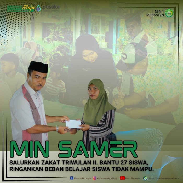MIN 1 Merangin Salurkan Zakat Triwulan II. Bantu 27 Siswa, Ringankan Beban Belajar Siswa Tidak Mampu.