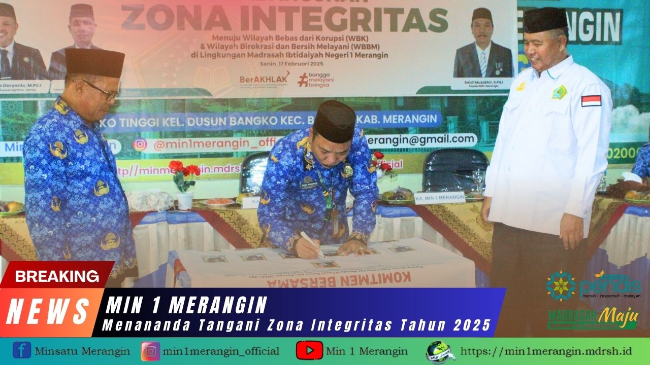MIN 1 Merangin Menananda Tangani Zona Integritas Tahun 2025