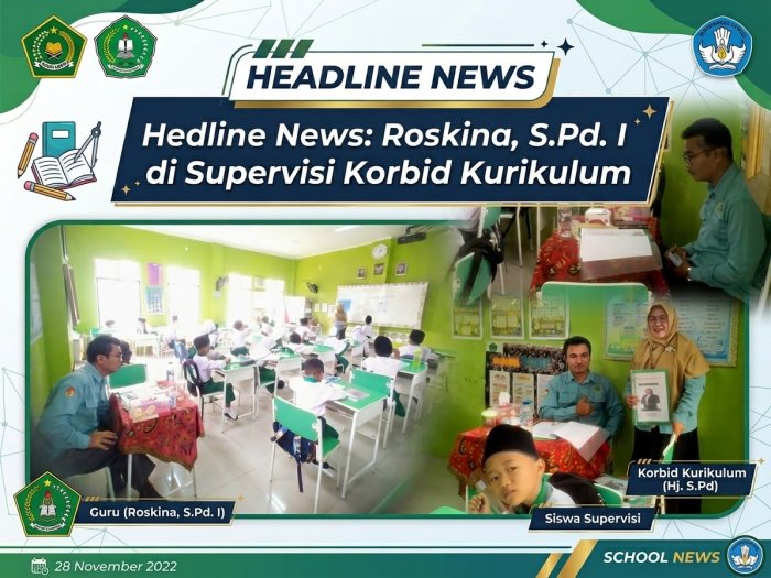 Kabar Supervisi: Roskina, S.Pd.I Tampil Profesional di Hadapan Koordinator Kurikulum.