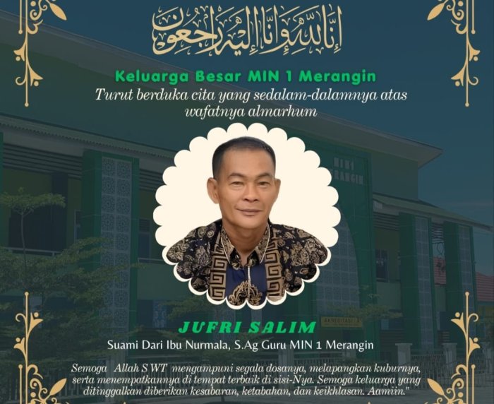MIN 1 Merangin Berduka, Bapak Jufri Salim Wafat di Tanah Suci Saat Menunaikan Ibadah Haji