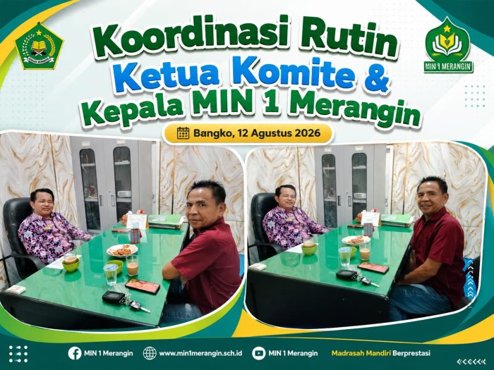 Ketua Komite dan Kepala MIN 1 Merangin Gelar Koordinasi Rutin. Ketua Komite dan Kepala MIN 1 Merangin Gelar Koordinasi Rutin.